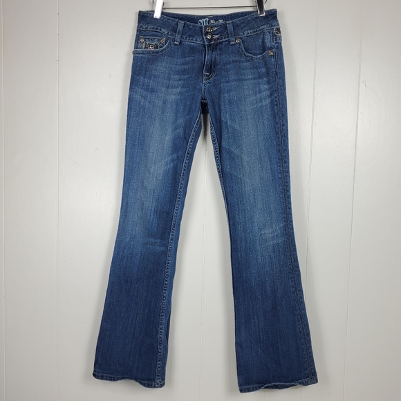 Miss Me rhinestone studded flare JP4221R jeans size 28 - Picture 2 of 15